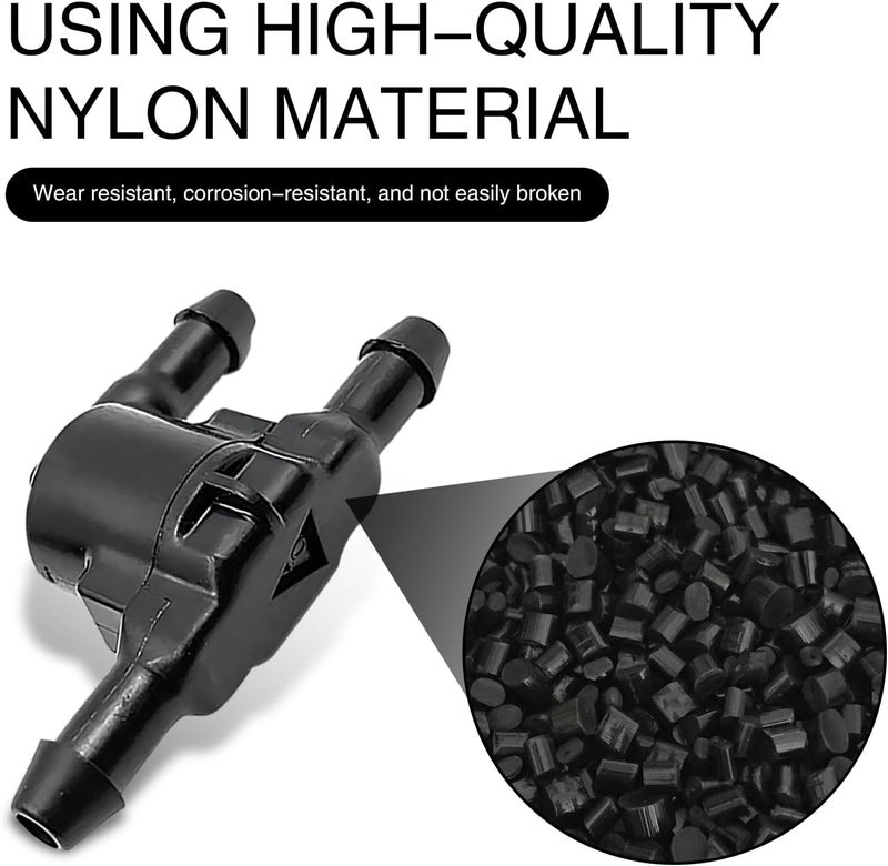 Flygun 2 PCS Car Windshield Wiper Washer Check Valve, 3 Port Cleaning Nozzle Replacement 8532128020, Wiper Spray Pipe Cleaning Connector Accessory, Compatible with Toyota Lexus (Black) - Image 3